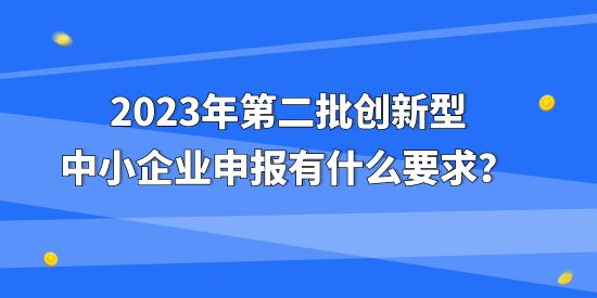 2023年第二批創(chuàng)新型中小企業(yè)申報有什么要求？