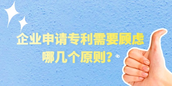 企業(yè)申請專利需要顧慮哪幾個原則？